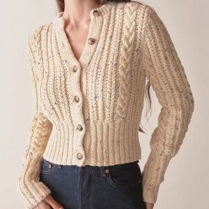Doen Audrey Cardigan in Cream. Size M. Brand new with tag.
